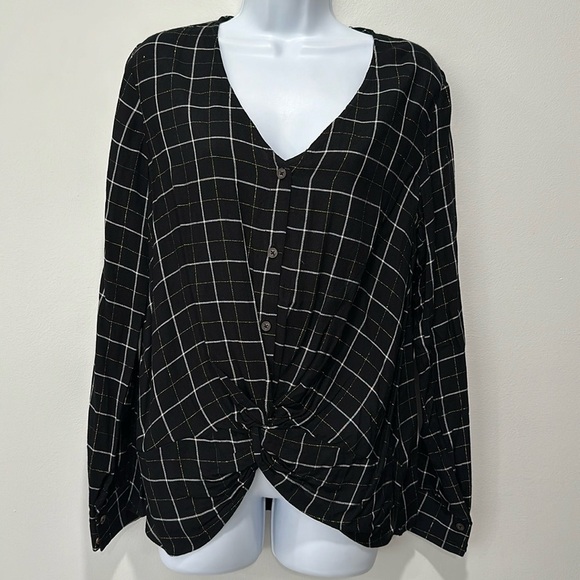 Lush Tops - Button down pullover blouse